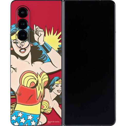 DC Comics Wonder Woman Vintage Action pose Galaxy Z Fold4 5G Skin